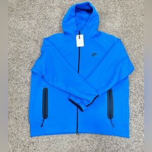 Nike Mens Full Zip Tech Fleece Hoodie Photo Blue Sz XXL FB7921-435